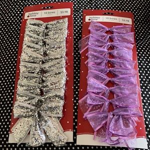20 bows, ten silver, ten purplish pink! New!